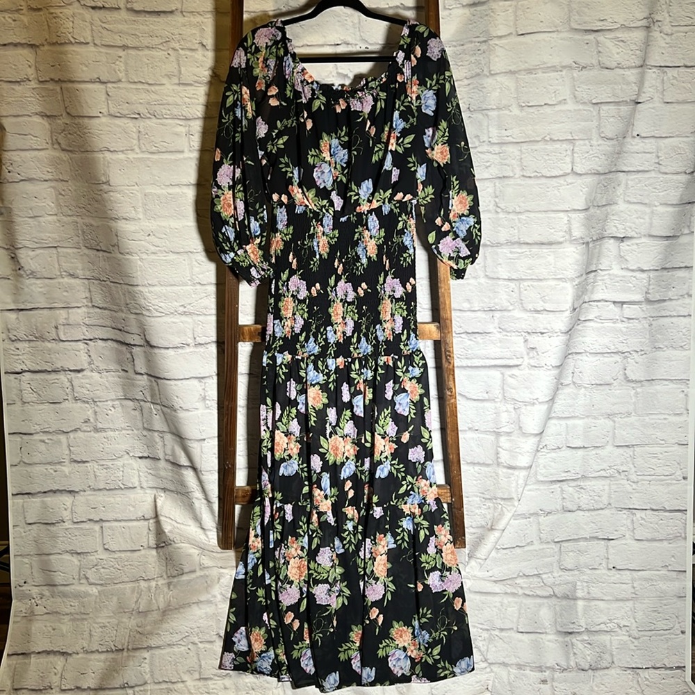 Women’s Vici Maxi Dress with Ruching- Sz Large